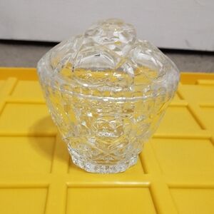 Bonanza| Vintage| Glass| Flower| Sugar Jar| Lid|